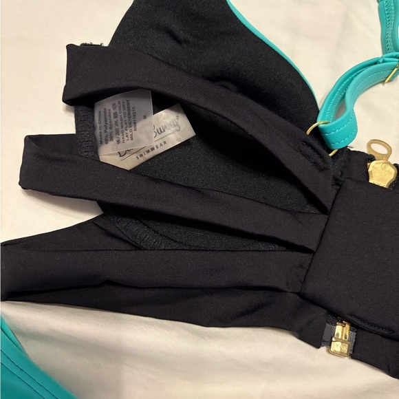 Victoria's Secret Blue and Black Color-Block Bikini - Picture 2 of 5